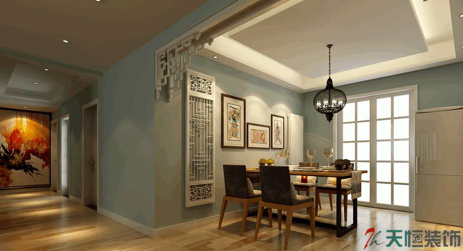 洛陽裝修案例洛陽大曌國際兩室一廳一衛混搭風格天恒設計施工案例