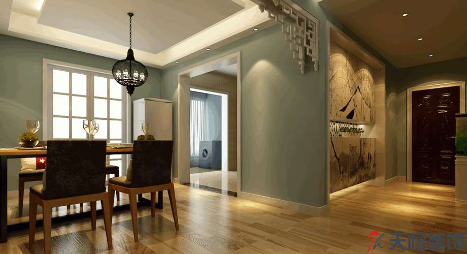 洛陽裝修案例洛陽大曌國際兩室一廳一衛混搭風格天恒設計施工案例