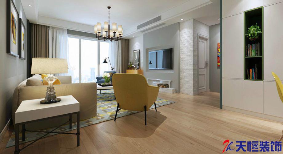 洛陽裝修案例洛陽東方今典三居室美式風格設計施工裝修案例