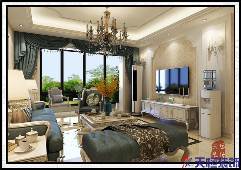 洛陽裝修案例洛陽翰林院簡歐風格裝修案例    洛陽天恒裝飾設計施工