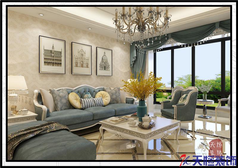 洛陽裝修案例洛陽翰林院簡歐風格裝修案例    洛陽天恒裝飾設計施工