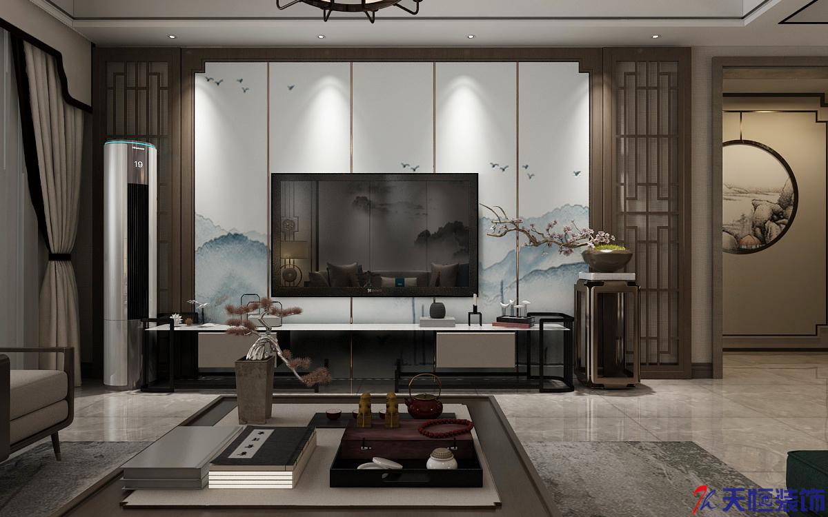 洛陽裝修案例藍泊灣-新中式