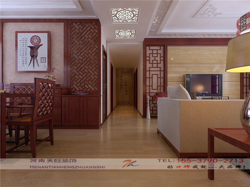 洛陽裝修案例【洛陽天恒裝飾】中橋水榭里中式風格裝修案例