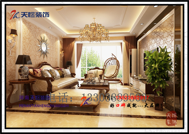 洛陽裝修案例洛陽恒泰春天歐式風(fēng)格設(shè)計裝修效果圖