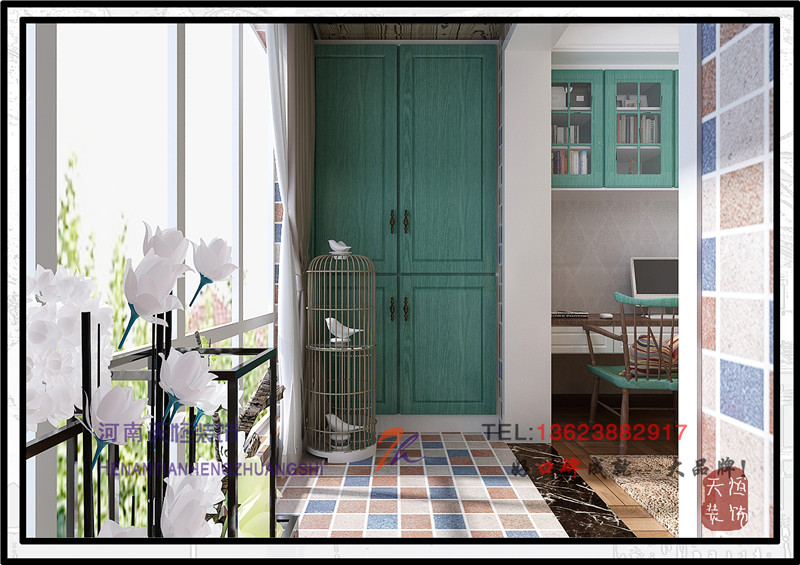 洛陽裝修案例洛陽恒泰春天田園混搭風格設計裝修效果圖