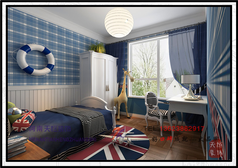 洛陽裝修案例洛陽恒泰春天田園混搭風格設計裝修效果圖