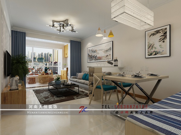 洛陽裝修案例京熙帝景（窗外的晴天），洛陽天恒裝飾施工