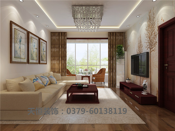 洛陽裝修公司龍門一號天恒設計施工裝修案例實景圖